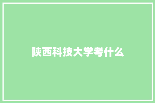 陕西科技大学考什么