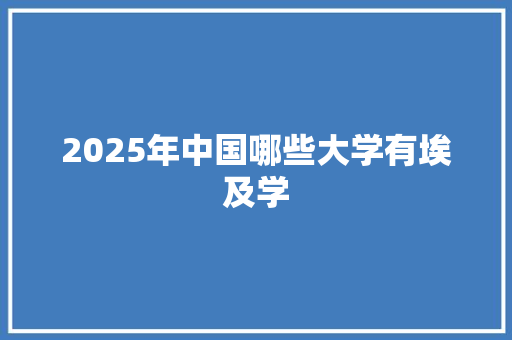2025年中国哪些大学有埃及学