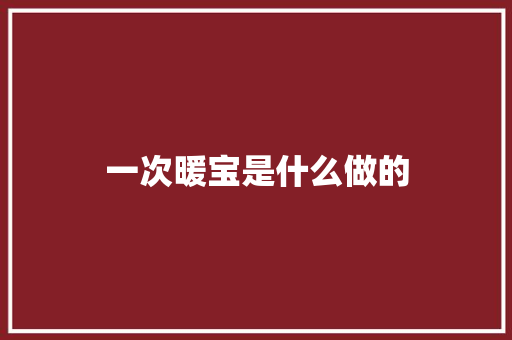 一次暖宝是什么做的
