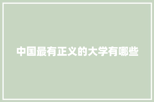 中国最有正义的大学有哪些