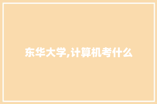 东华大学,计算机考什么