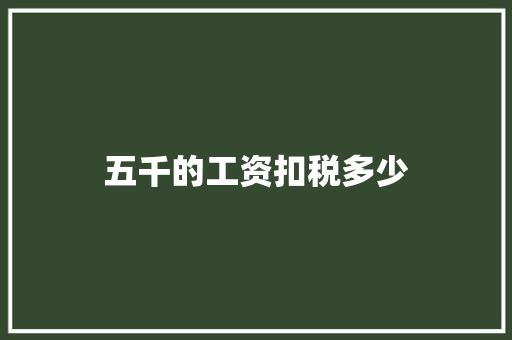 五千的工资扣税多少