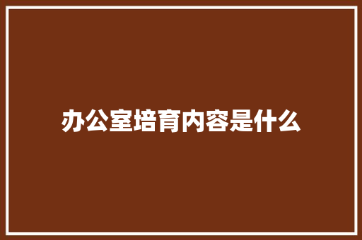 办公室培育内容是什么