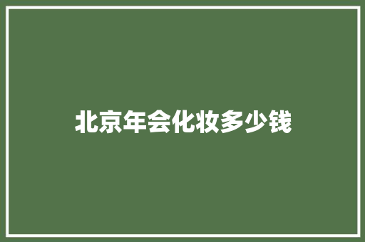 北京年会化妆多少钱