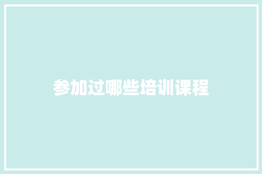 参加过哪些培训课程