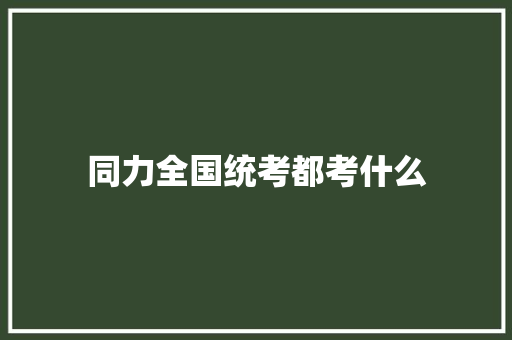 同力全国统考都考什么