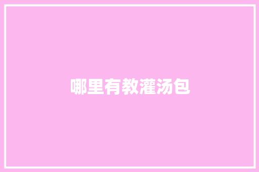 哪里有教灌汤包
