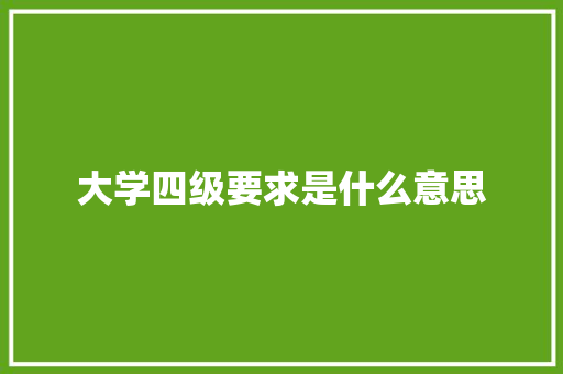 大学四级要求是什么意思