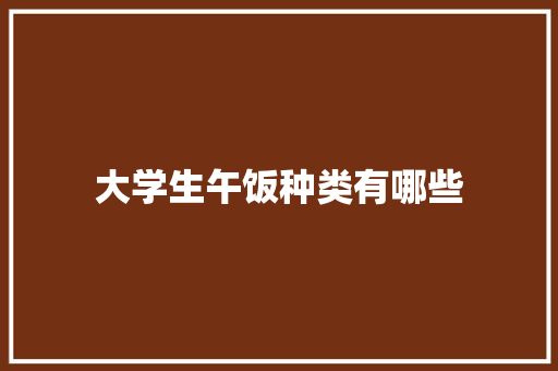 大学生午饭种类有哪些