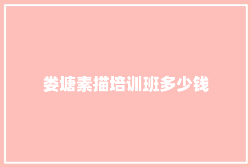 娄塘素描培训班多少钱