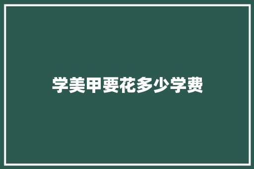 学美甲要花多少学费