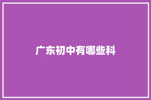 广东初中有哪些科