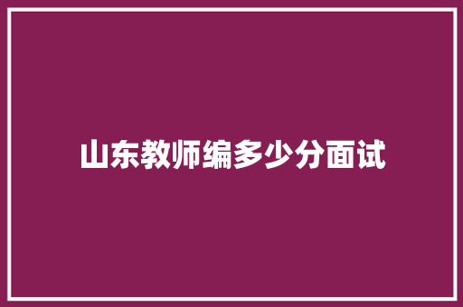 山东教师编多少分面试