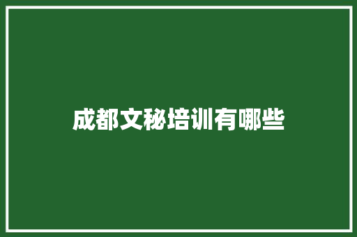成都文秘培训有哪些