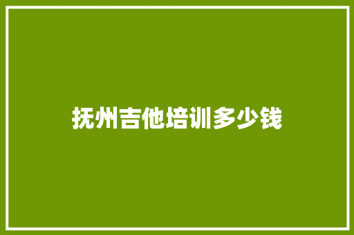 抚州吉他培训多少钱