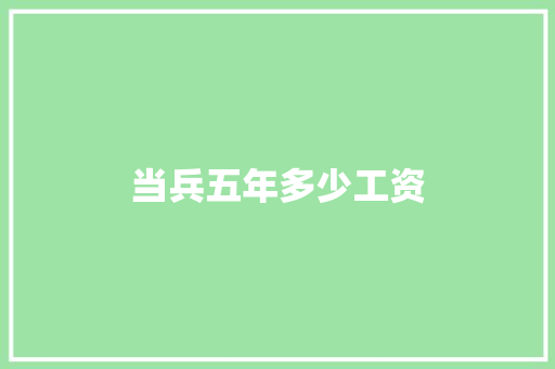 当兵五年多少工资