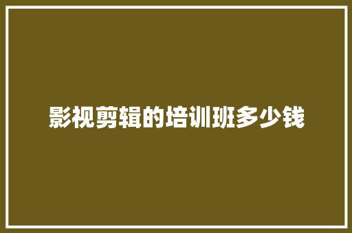 影视剪辑的培训班多少钱 项目管理范文