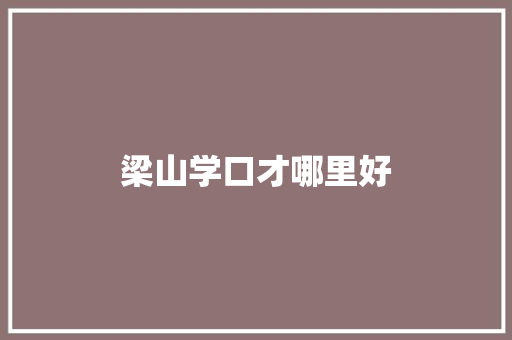 梁山学口才哪里好