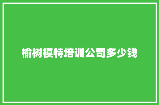 榆树模特培训公司多少钱