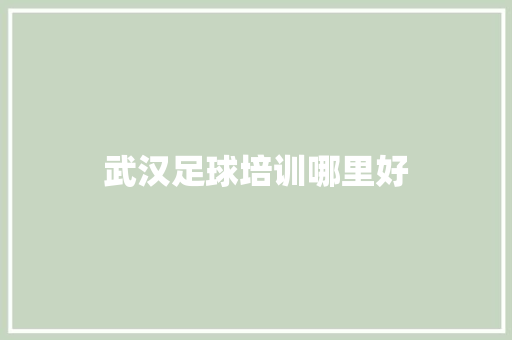 武汉足球培训哪里好