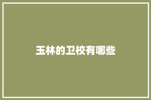 玉林的卫校有哪些