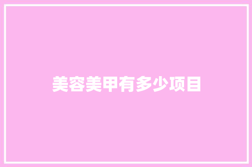 美容美甲有多少项目
