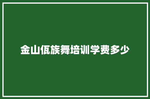 金山佤族舞培训学费多少