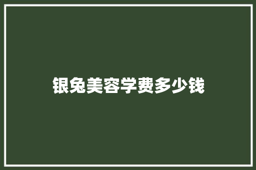 银兔美容学费多少钱