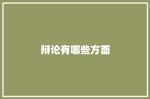 辩论有哪些方面