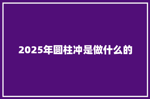 2025年圆柱冲是做什么的
