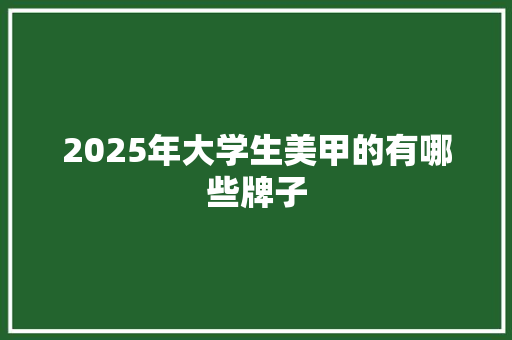 2025年大学生美甲的有哪些牌子