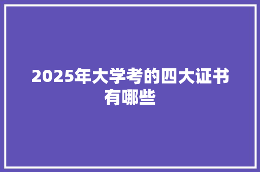 2025年大学考的四大证书有哪些