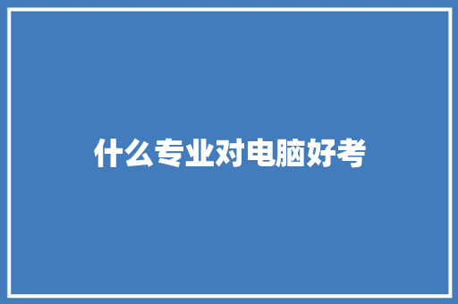 什么专业对电脑好考