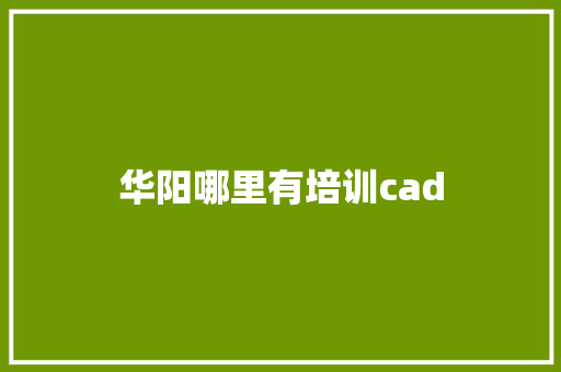 华阳哪里有培训cad