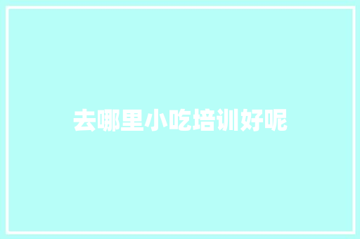 去哪里小吃培训好呢
