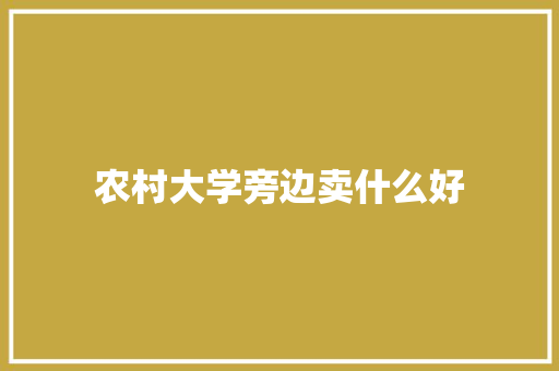 农村大学旁边卖什么好