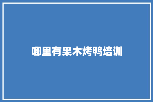 哪里有果木烤鸭培训