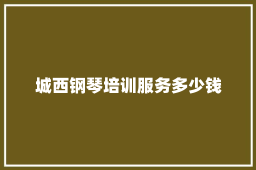 城西钢琴培训服务多少钱