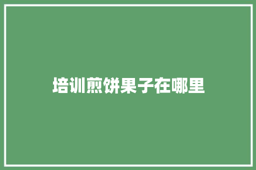培训煎饼果子在哪里