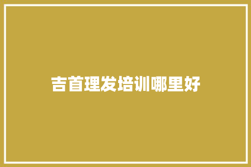 吉首理发培训哪里好