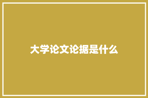 大学论文论据是什么