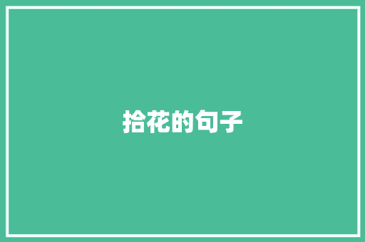 拾花的句子