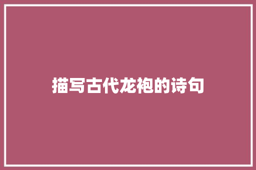 描写古代龙袍的诗句