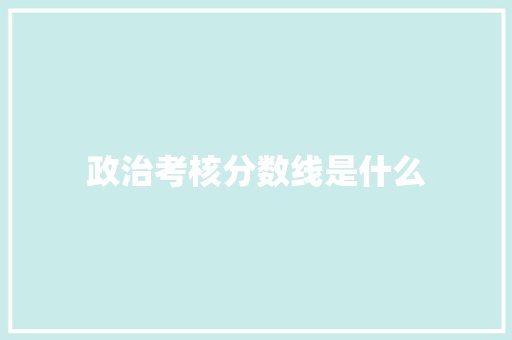 政治考核分数线是什么