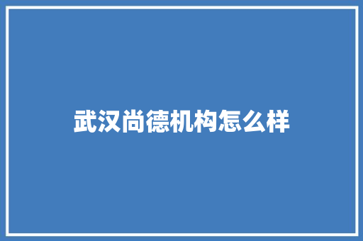 武汉尚德机构怎么样