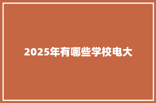 2025年有哪些学校电大