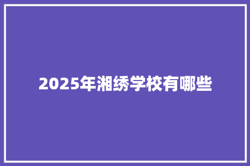 2025年湘绣学校有哪些