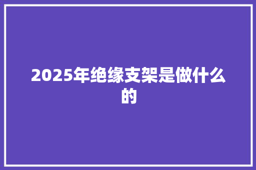 2025年绝缘支架是做什么的