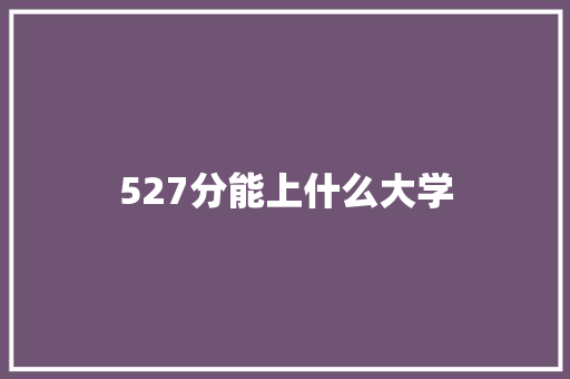 527分能上什么大学