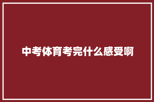 中考体育考完什么感受啊